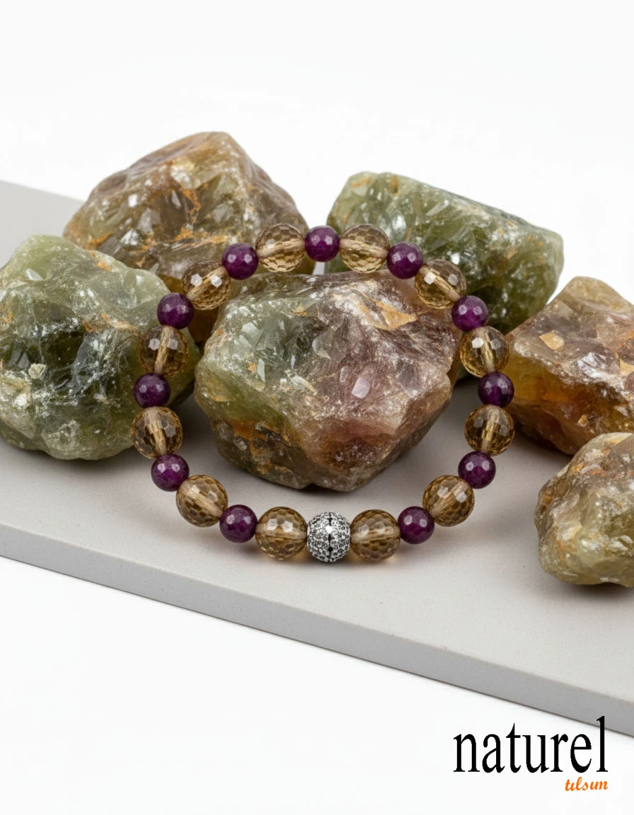 Zultanit & Yakut Doğal Taş Bileklik