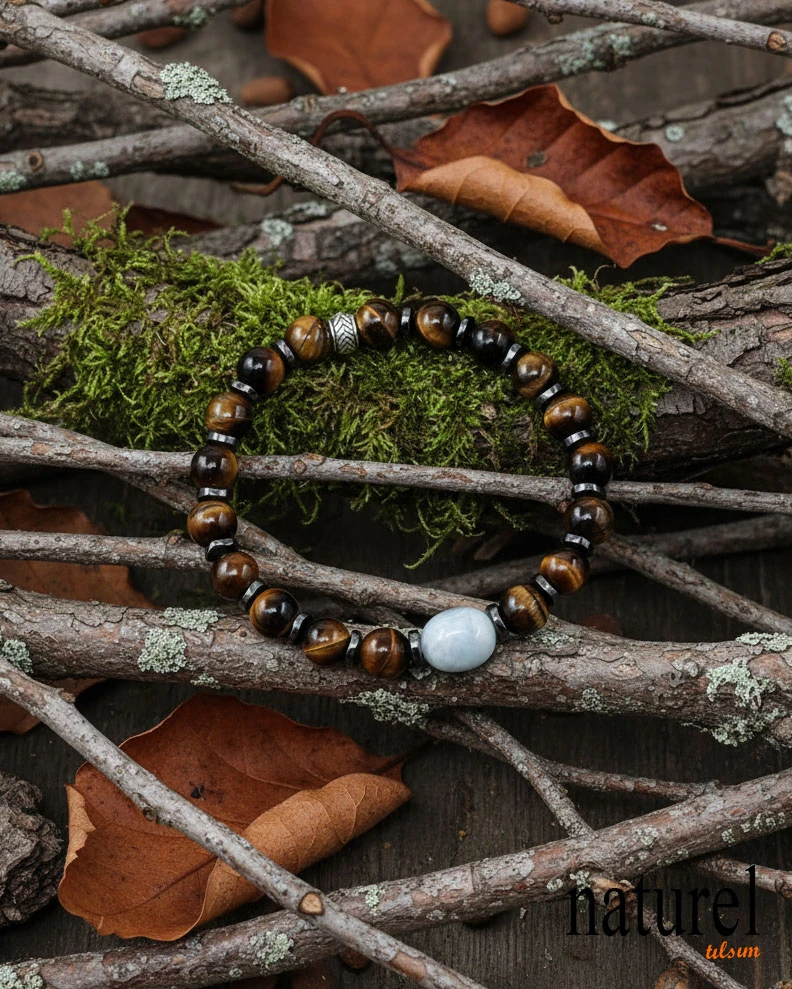 Kaplan Gözü 8mm Doğal Taş Bileklik