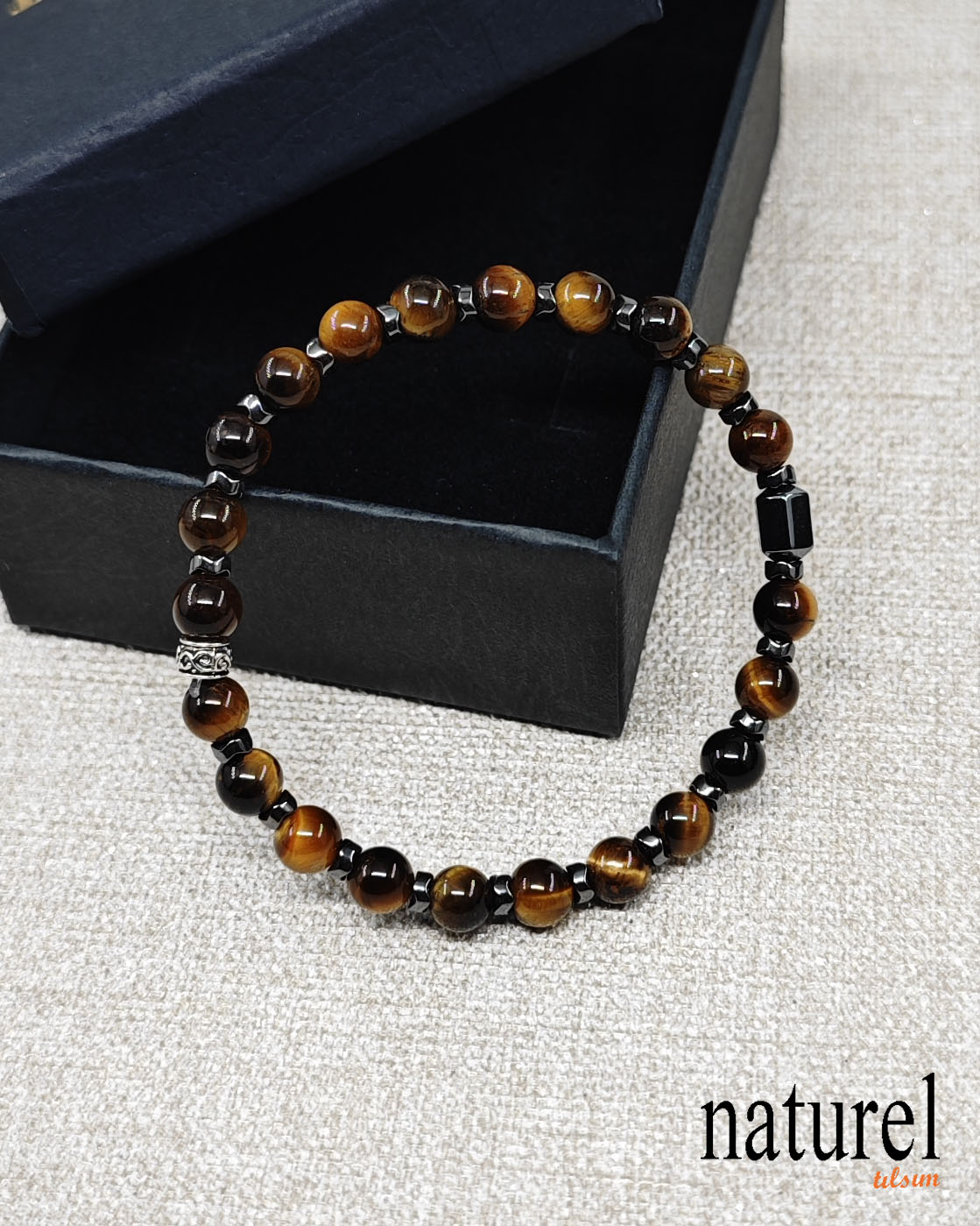  Kaplan Gözü 6mm Doğal Taş Bileklik