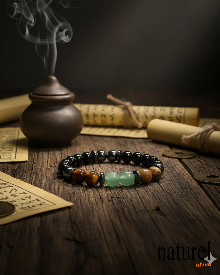 Koç Burcu Doğal Taş Bileklik | Kaplangözü-Aventurin-Jasper-Oniks 