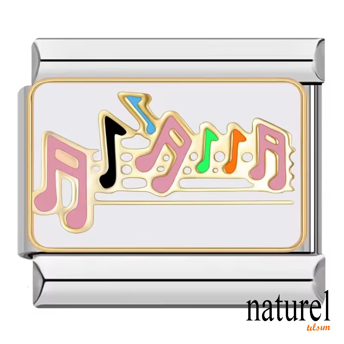 İtalyan Paslanmaz Çelik 9mm Müzik Charm