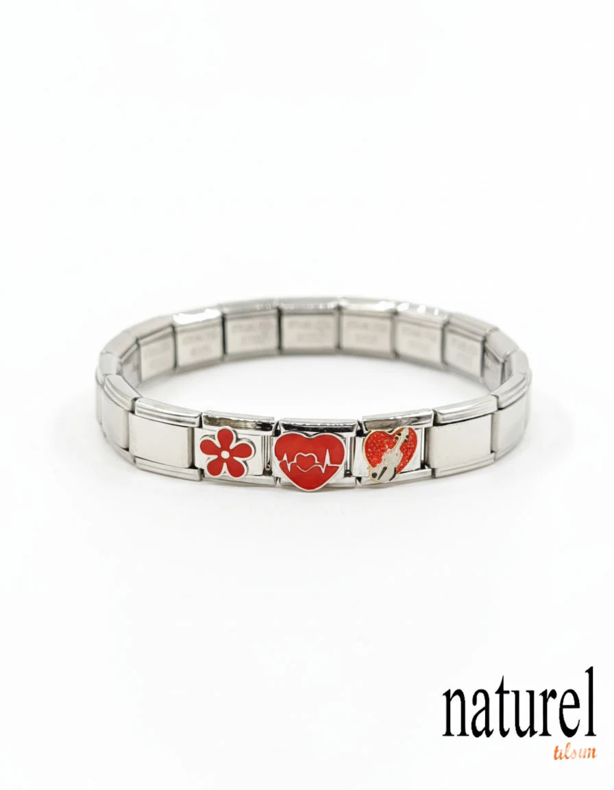 Unisex İtalyan Charm Bileklik Paslanmaz Çelik Bileklik