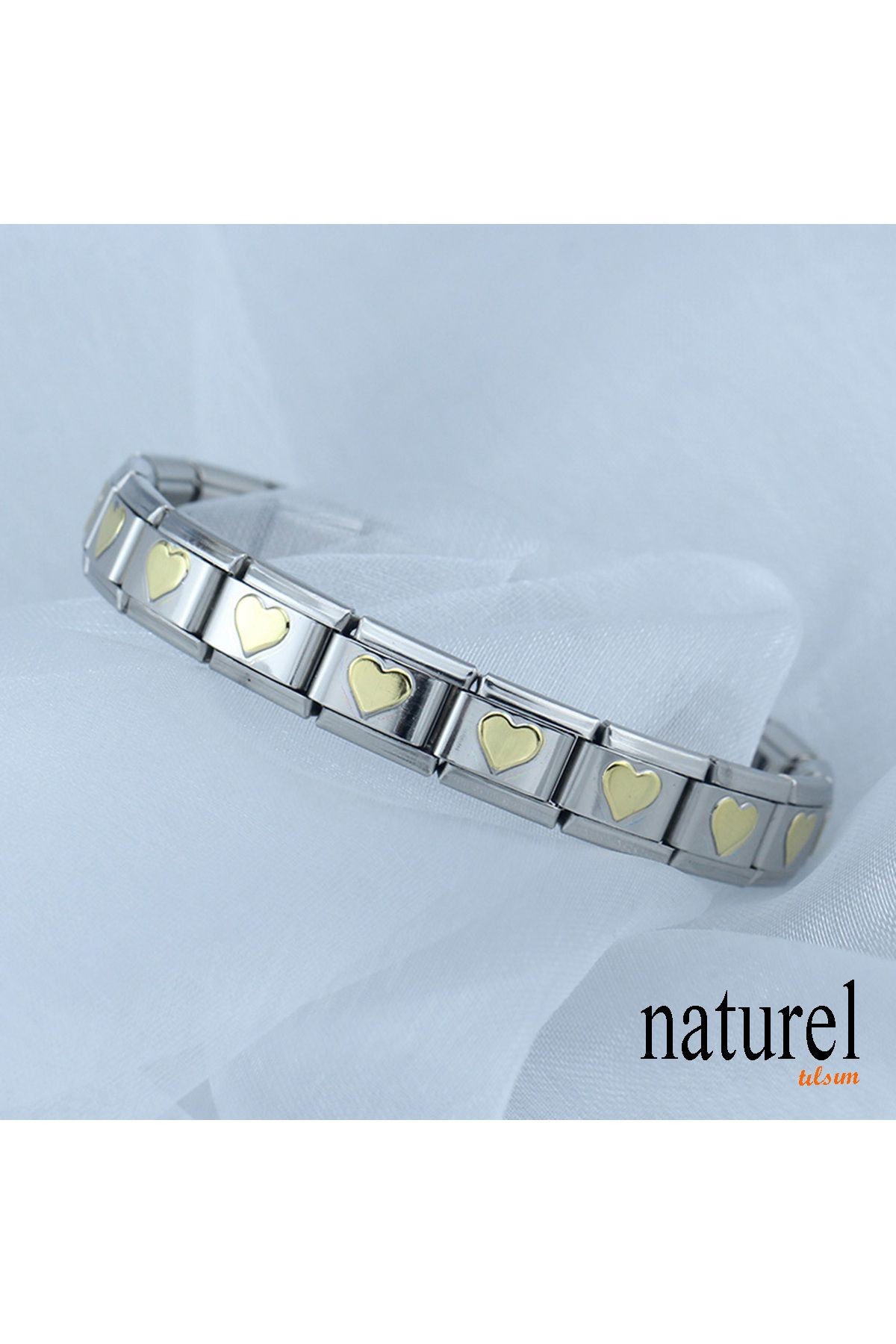 İtalyan Charm Çelik Kalp Unisex Bileklik