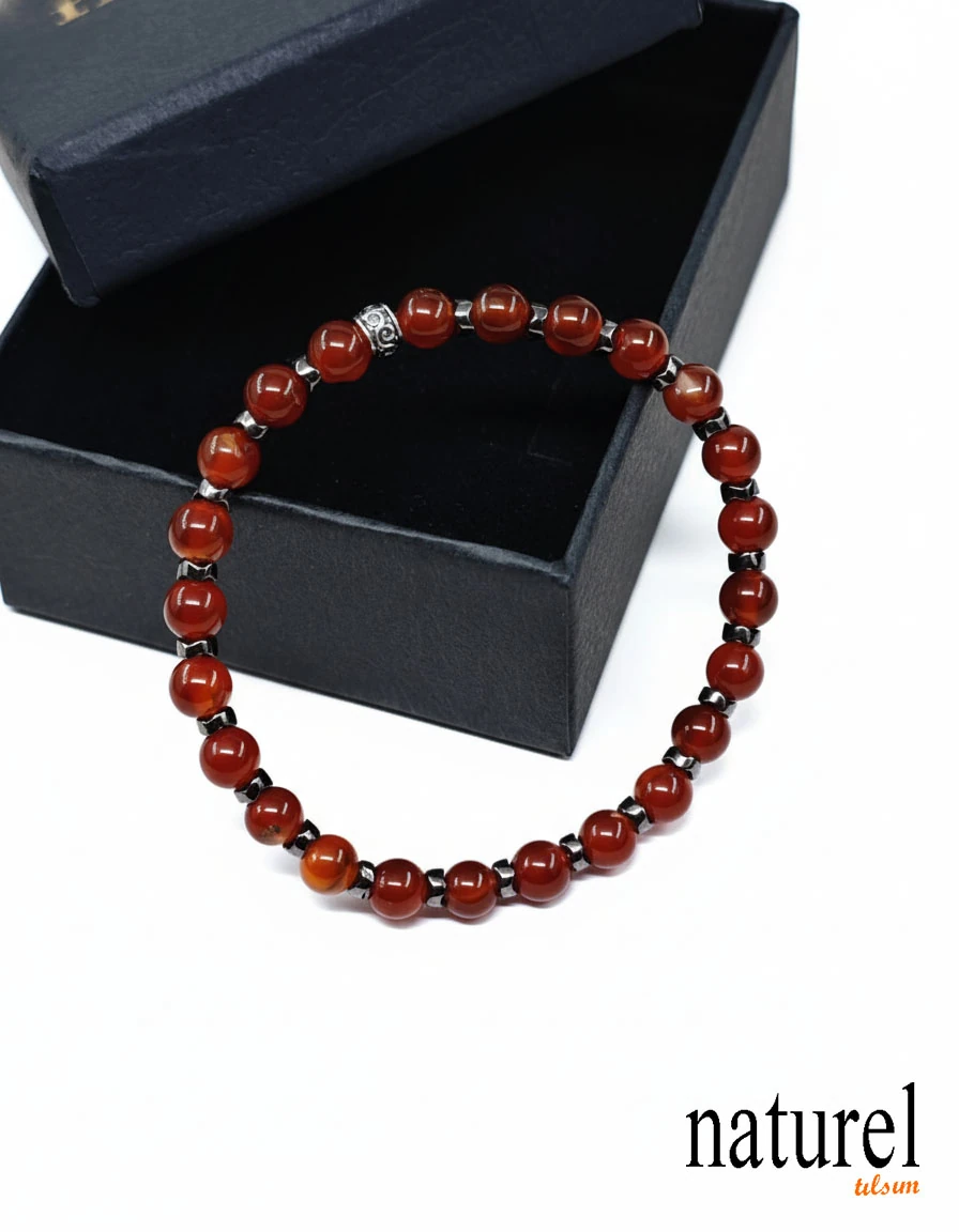  Akik 6mm Doğal Taş Bileklik