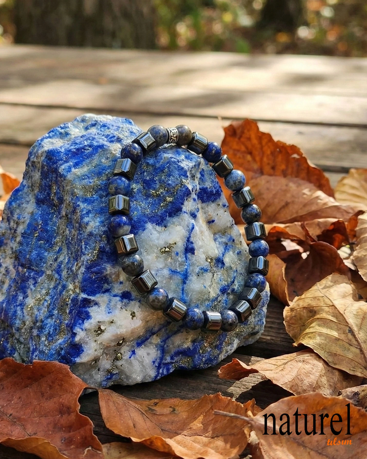 Lapis Lazuli Hematit 6mm Doğal Taş Bileklik