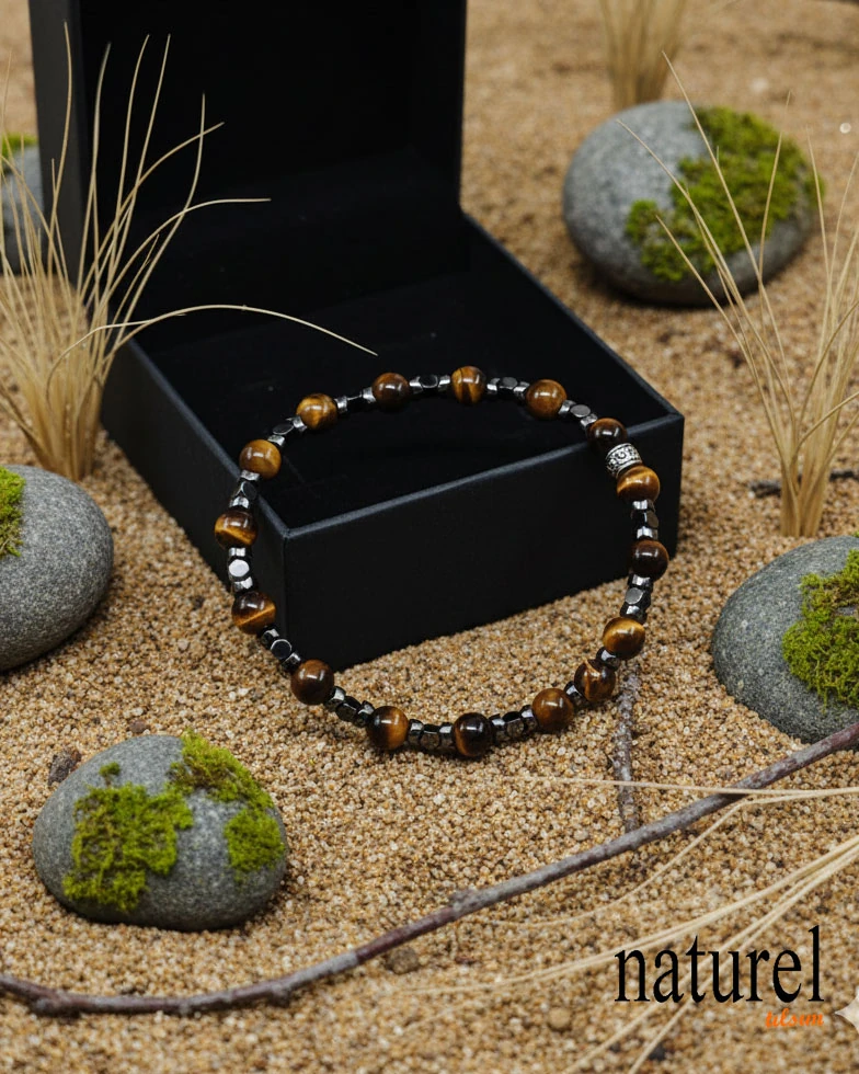  Kaplan Gözü 6mm Doğal Taş Bileklik