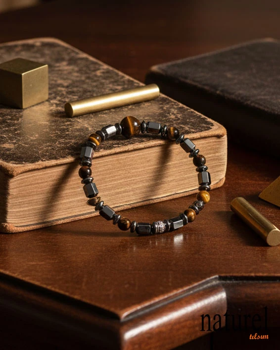 Kaplan Gözü 6mm Doğal Taş Bileklik