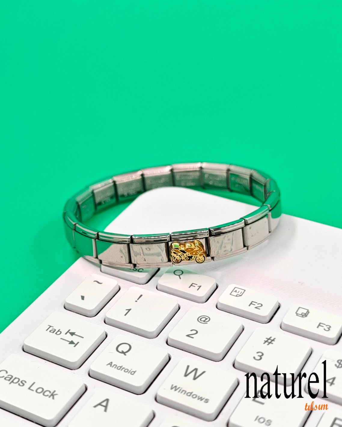 Unisex İtalyan Charm Bileklik Paslanmaz Çelik Bileklik