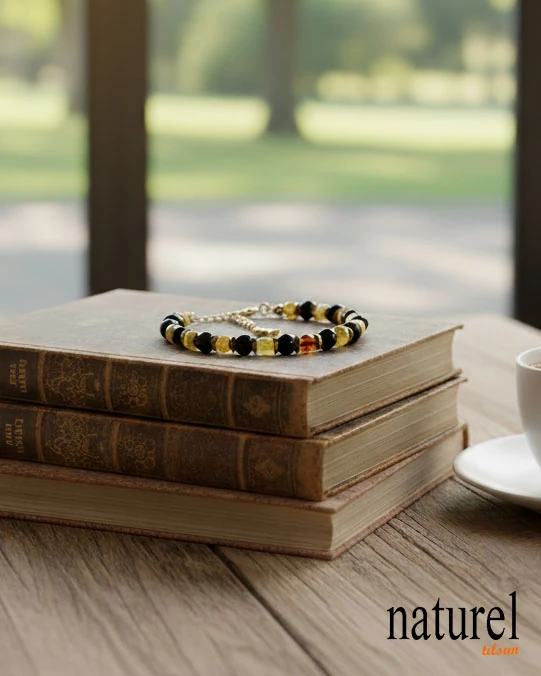 Doğal Taş Kehribar Bileklik | Uyumlu Taşlar Serisi