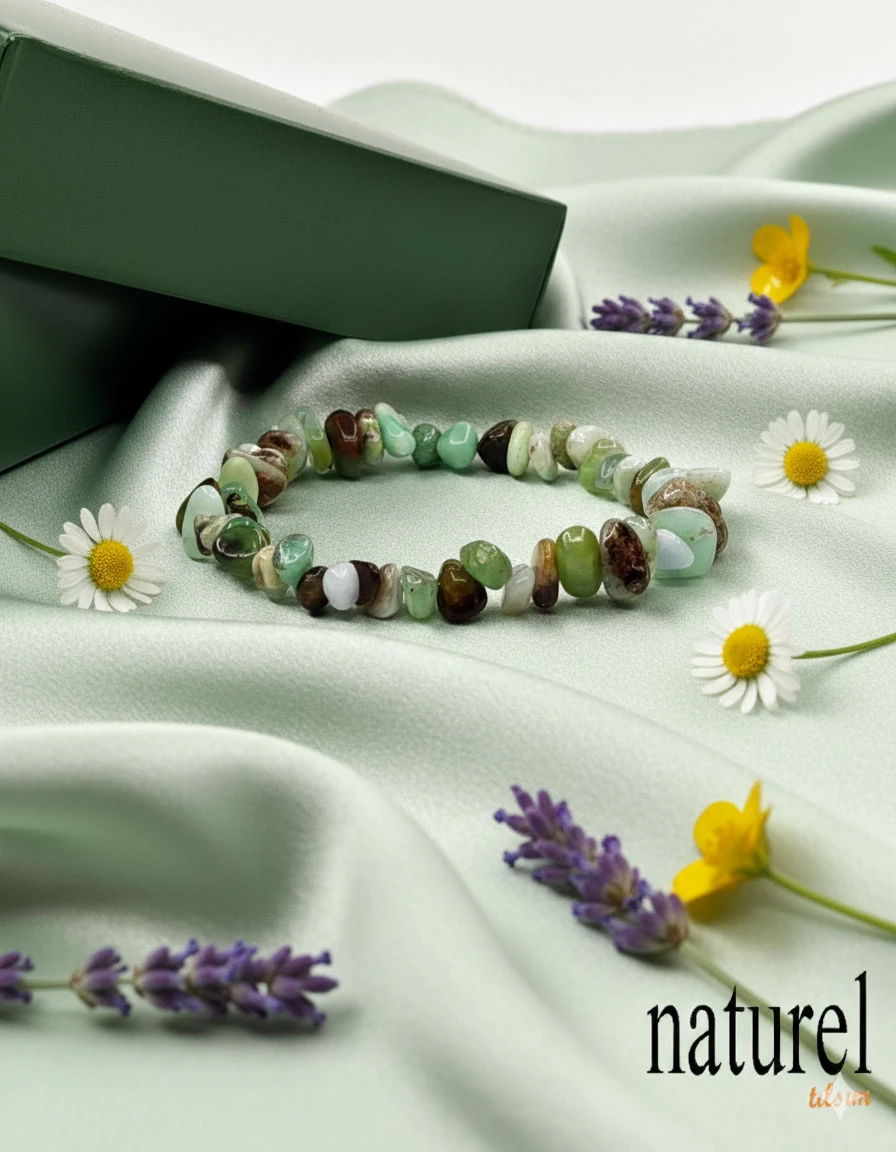 Krizopras Kırık Doğal Taş Unisex Bileklik