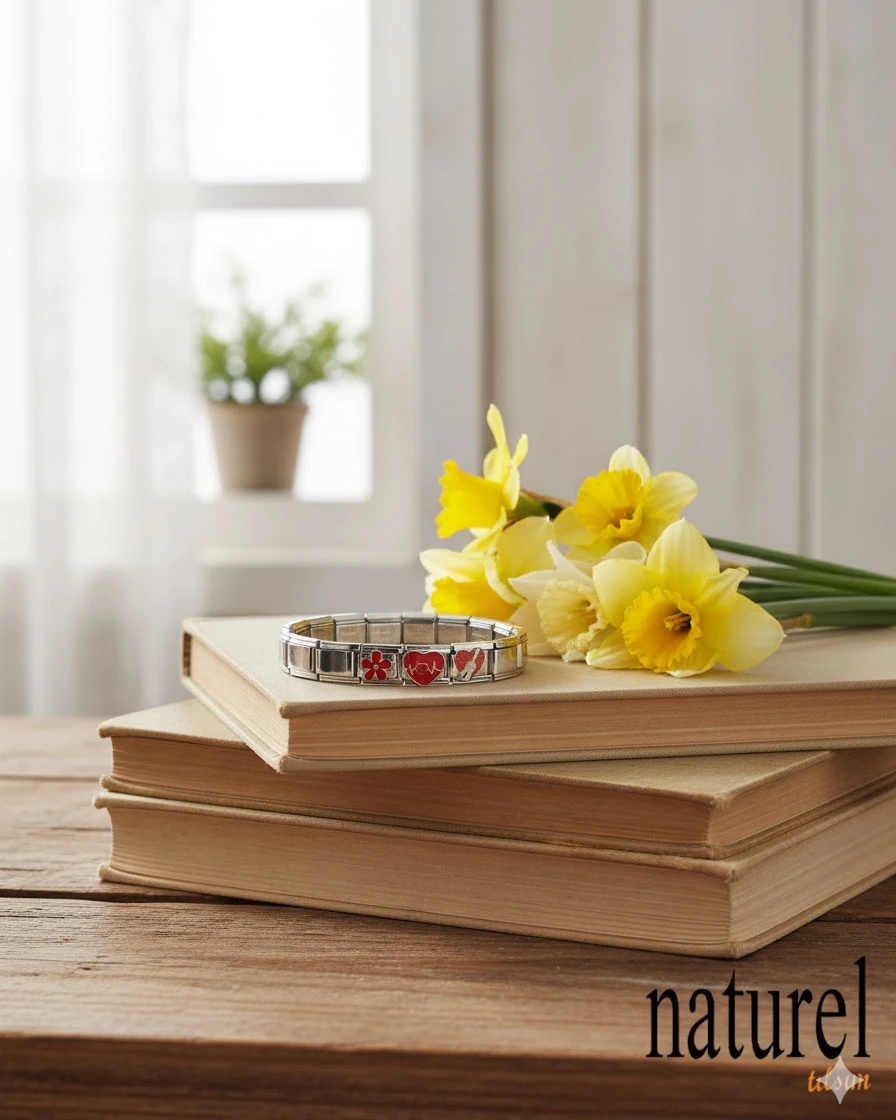 Unisex İtalyan Charm Bileklik Paslanmaz Çelik Bileklik