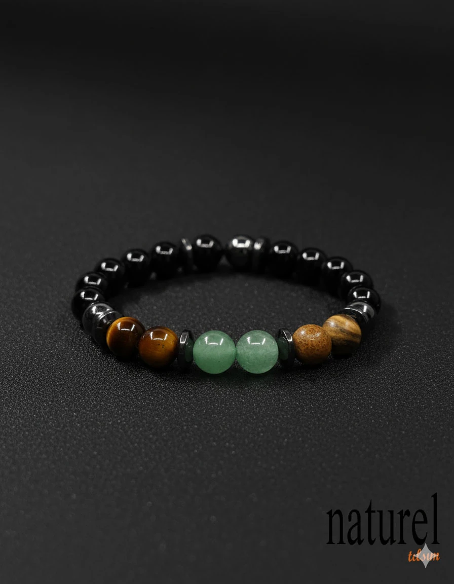 Koç Burcu Doğal Taş Bileklik | Kaplangözü-Aventurin-Jasper-Oniks 