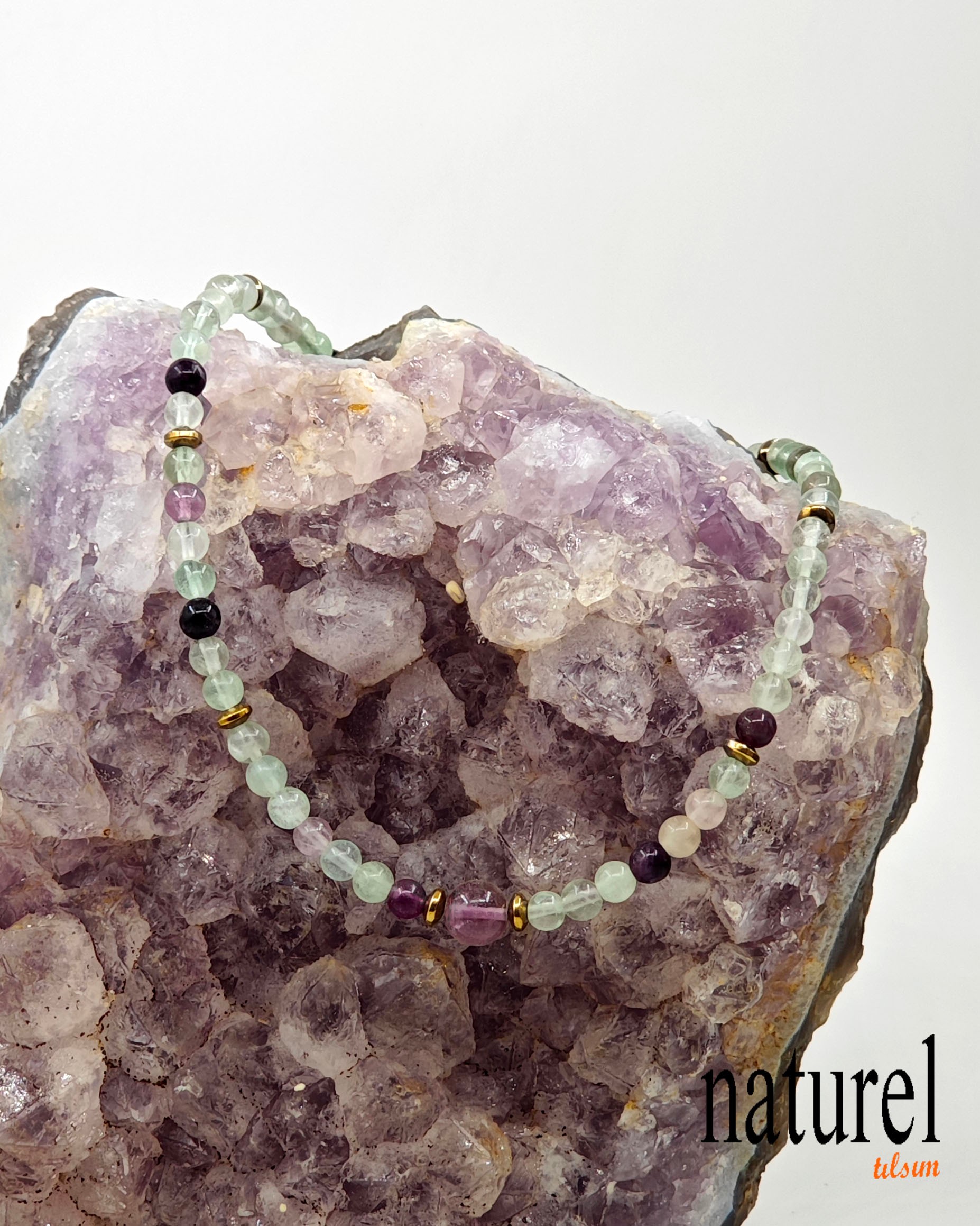 Florit Doğal Taş Choker Kolye