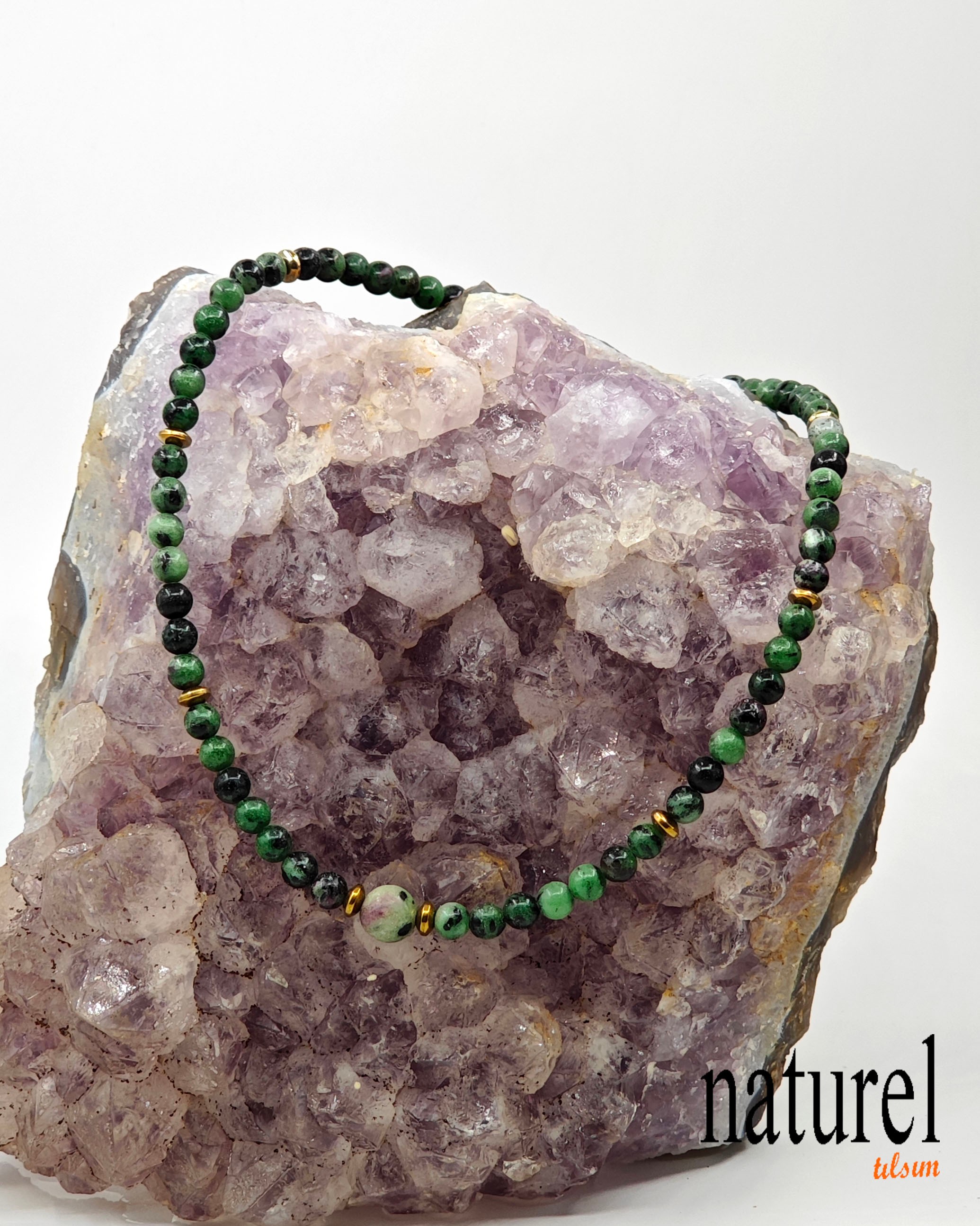 Anyolit Doğal Taş Choker Kolye