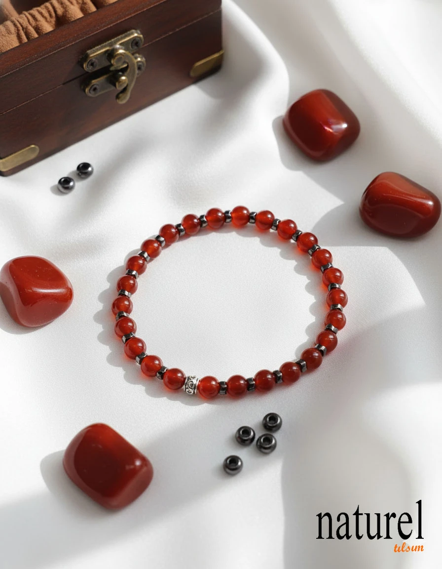  Akik 6mm Doğal Taş Bileklik