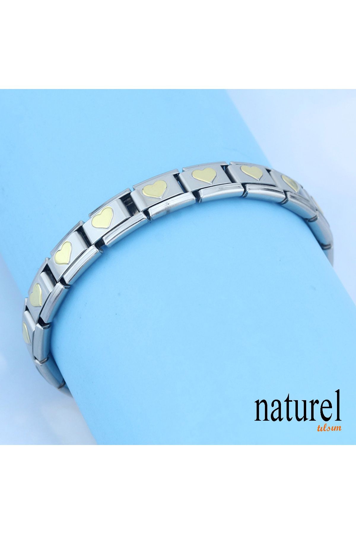 İtalyan Charm Çelik Kalp Unisex Bileklik