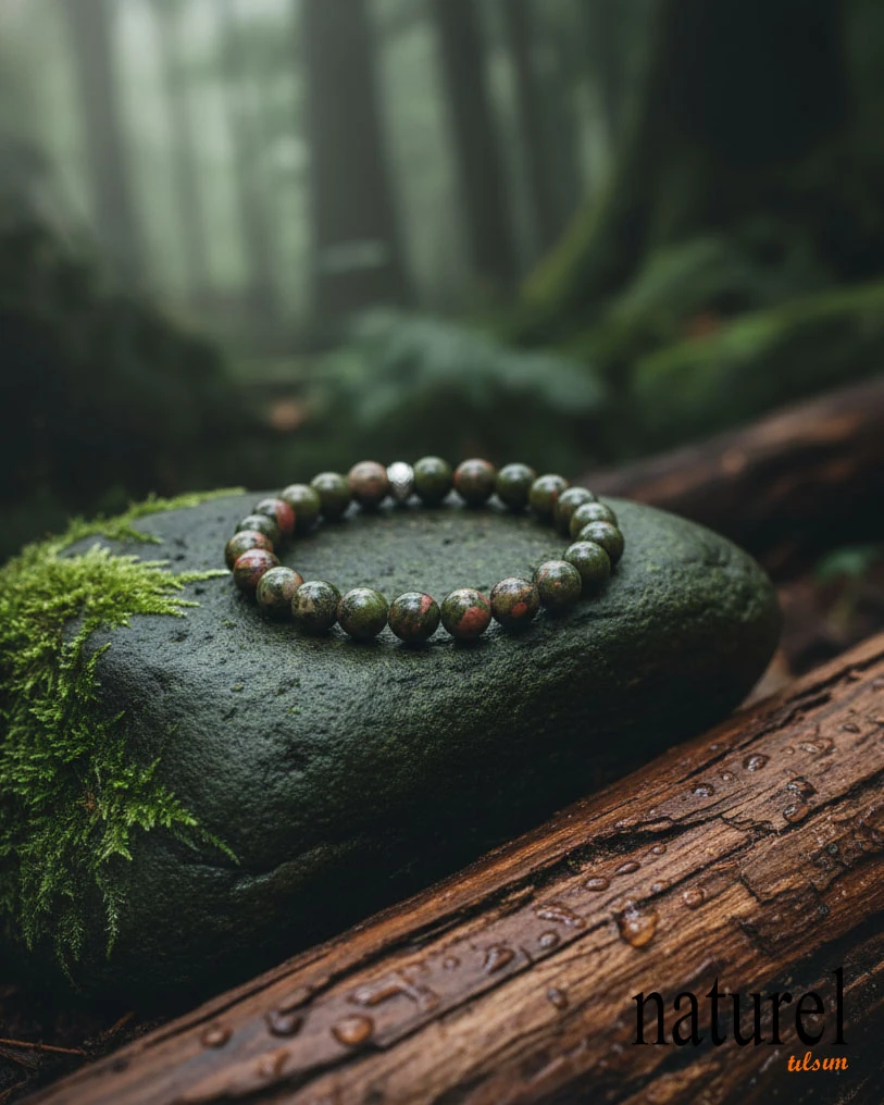 Unakit 8mm Doğal Taş Unisex Bileklik