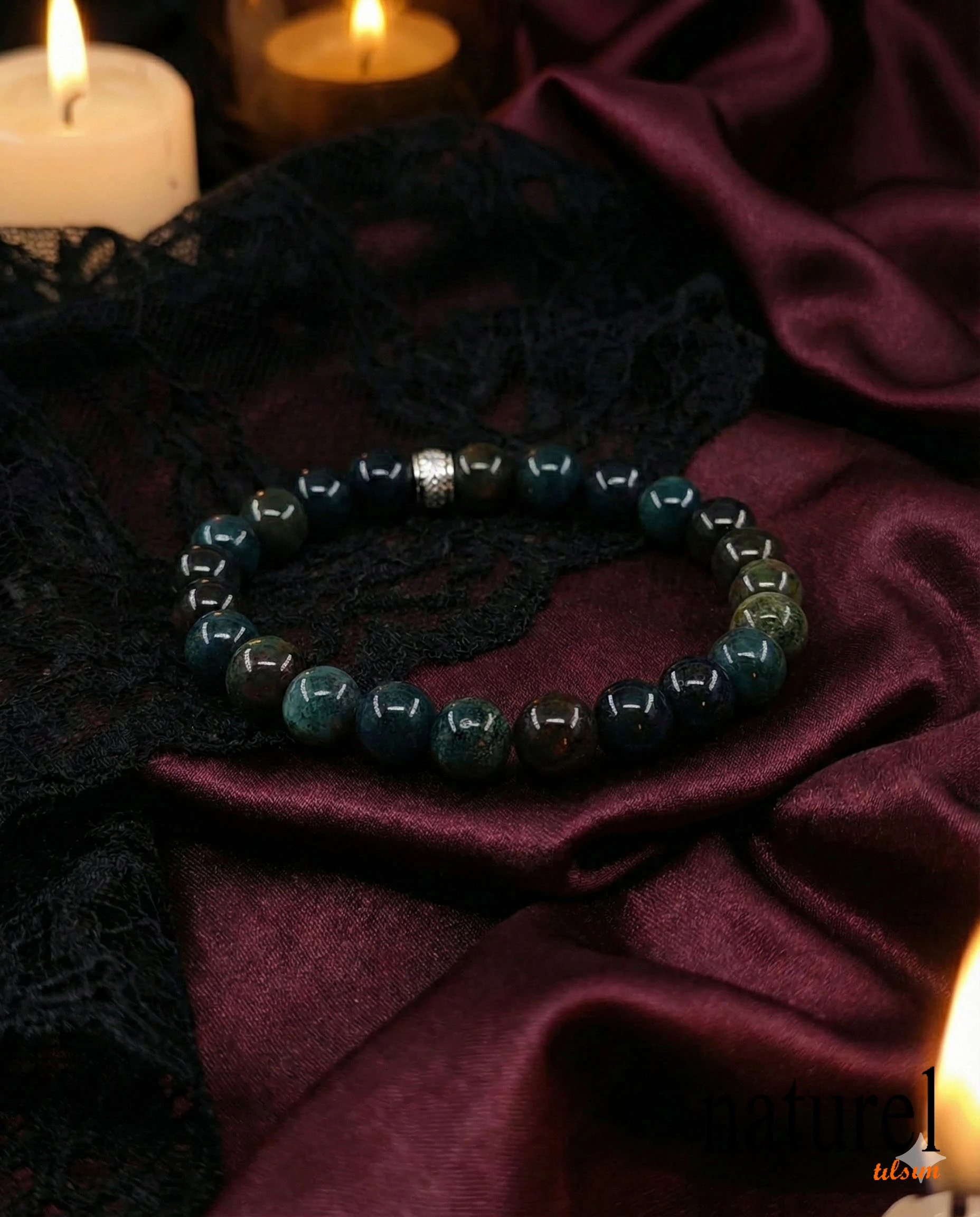 Kan Taşı 8mm Doğal Taş Unisex Bileklik