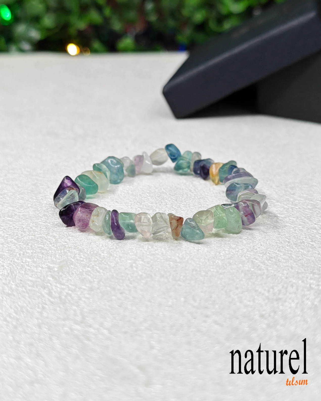Florit Doğal Kırık Taş Unisex Bileklik