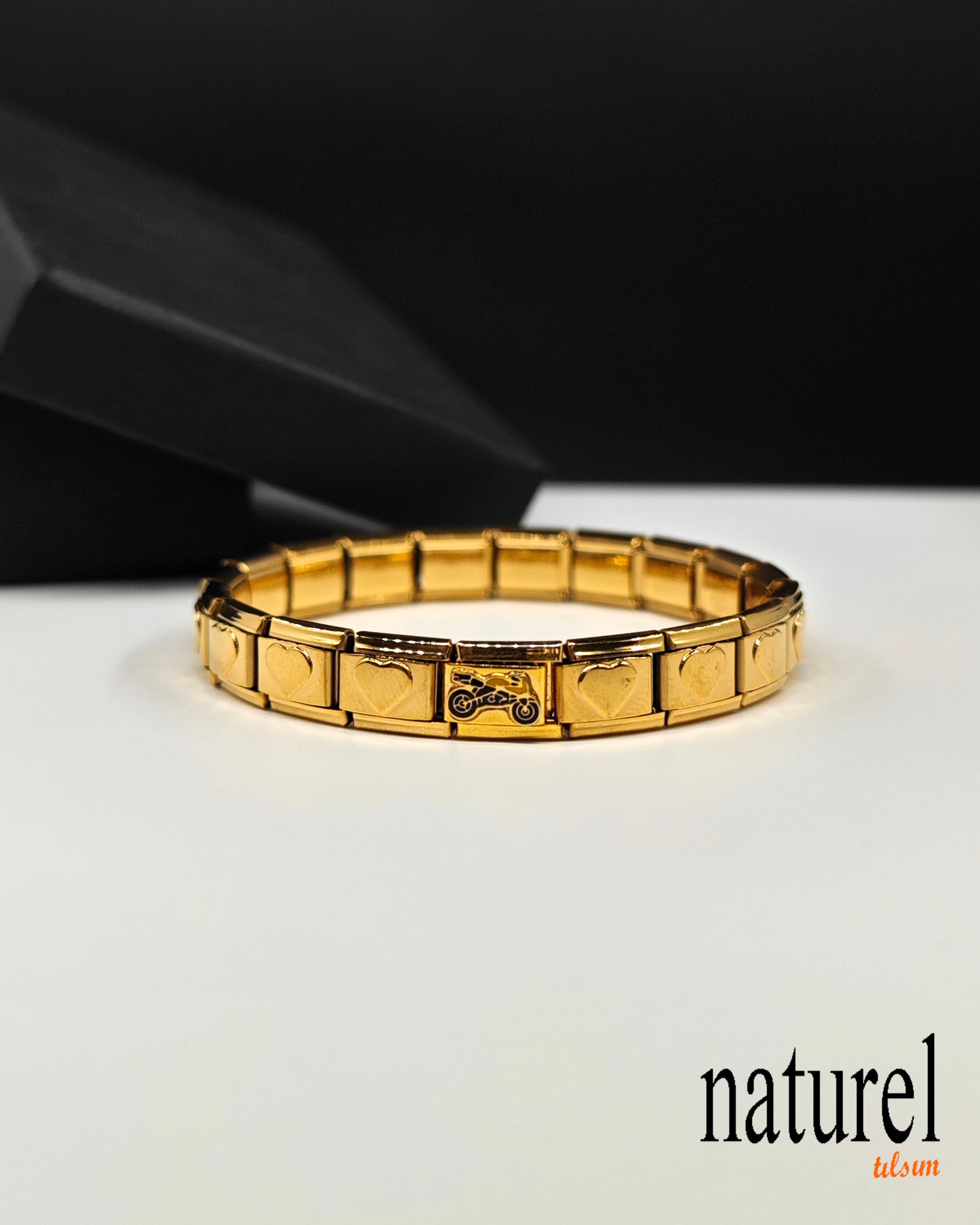 Unisex İtalyan Charm Gold Bileklik