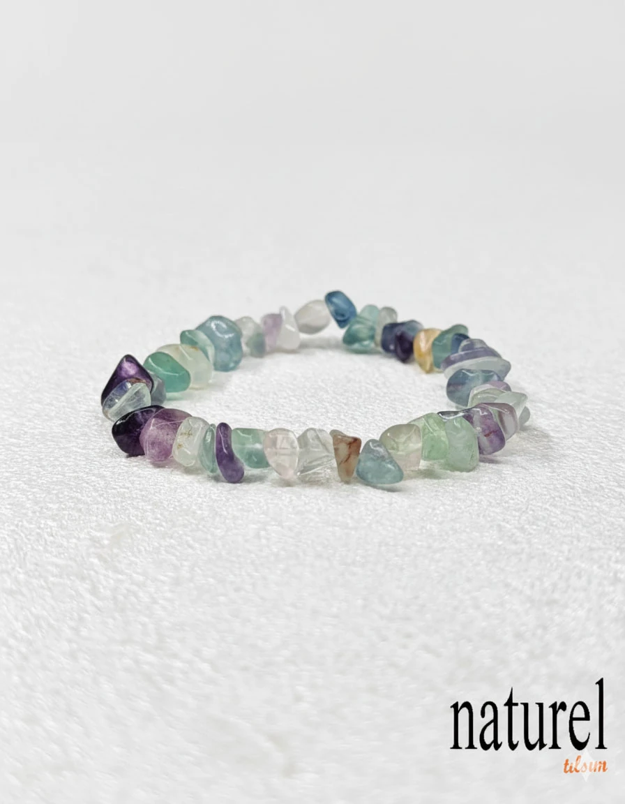 Florit Doğal Kırık Taş Unisex Bileklik