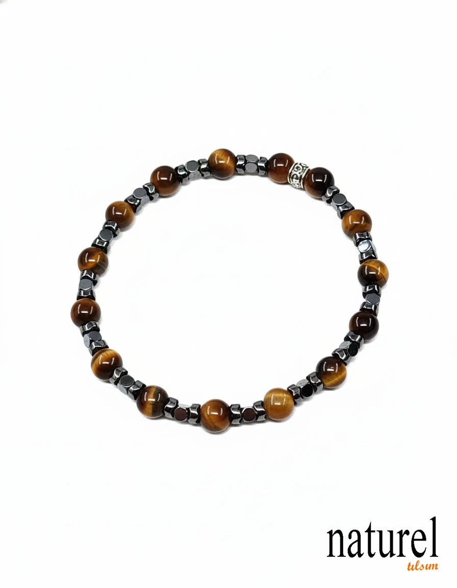  Kaplan Gözü 6mm Doğal Taş Bileklik