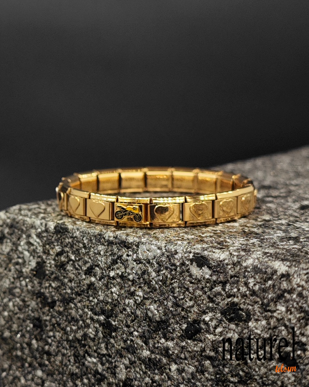 Unisex İtalyan Charm Gold Bileklik