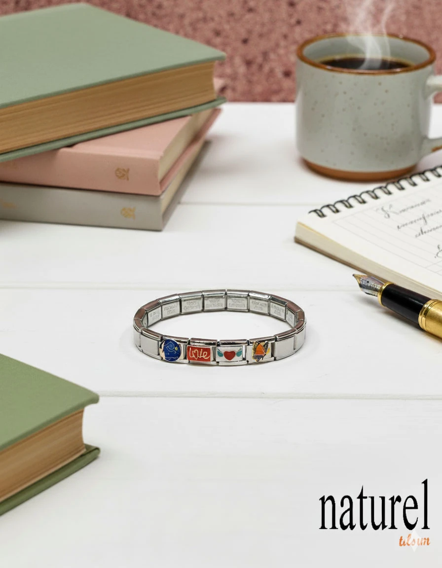 Unisex İtalyan Charm Bileklik Paslanmaz Çelik Bileklik