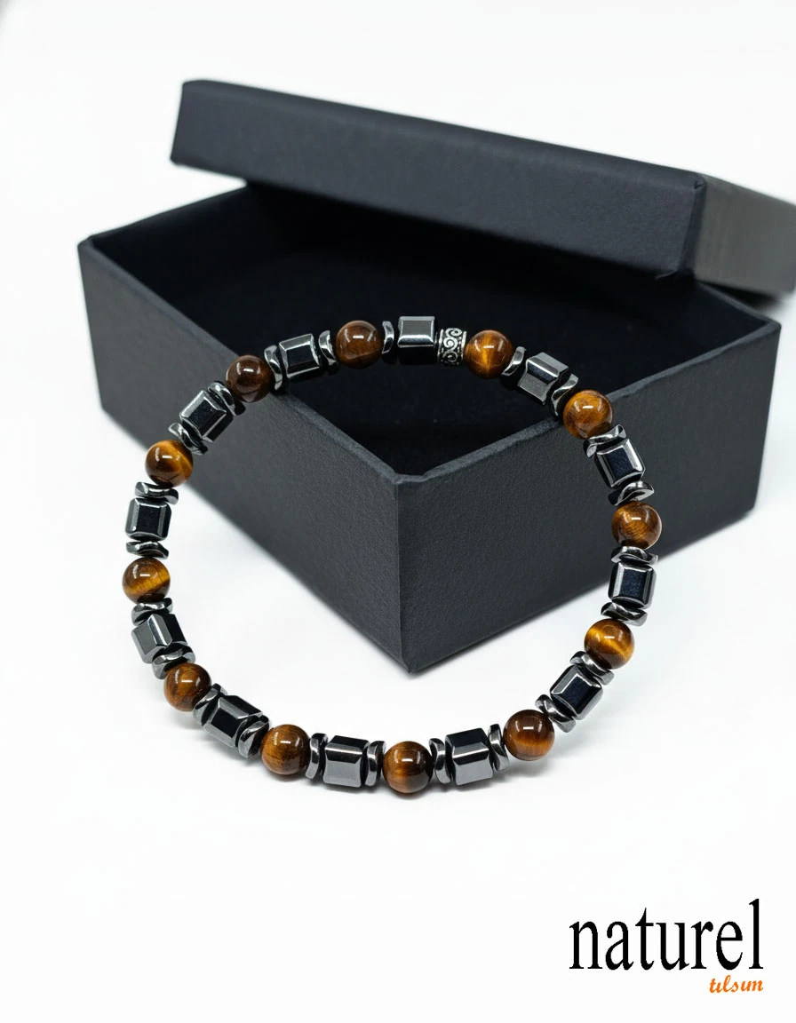 Kaplan Gözü 6mm Doğal Taş Bileklik