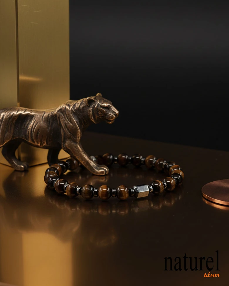  Kaplan Gözü 6mm Doğal Taş Bileklik