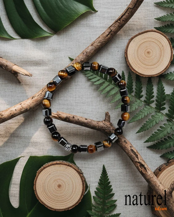 Kaplan Gözü 6mm Doğal Taş Bileklik