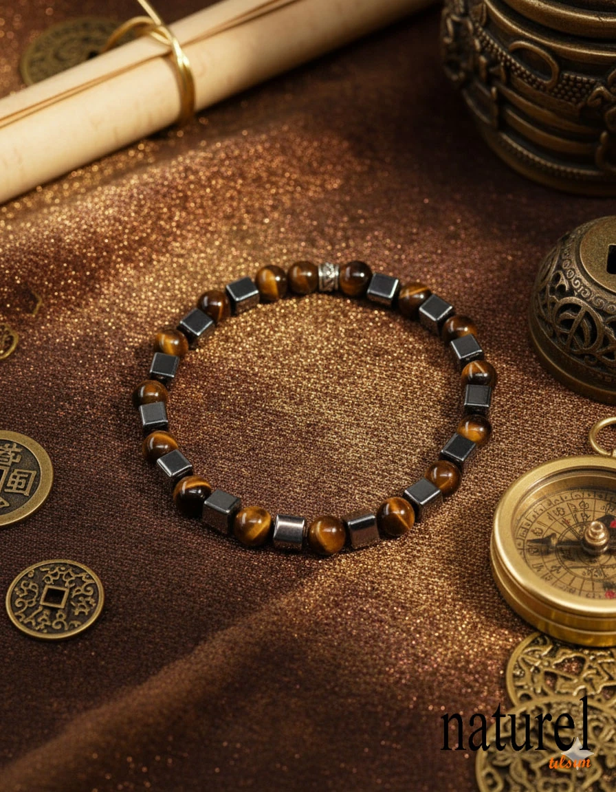 Kaplan Gözü 6mm Doğal Taş Bileklik