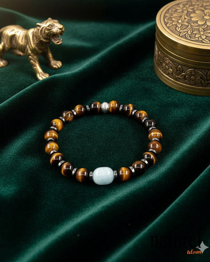 Kaplan Gözü 8mm Doğal Taş Bileklik