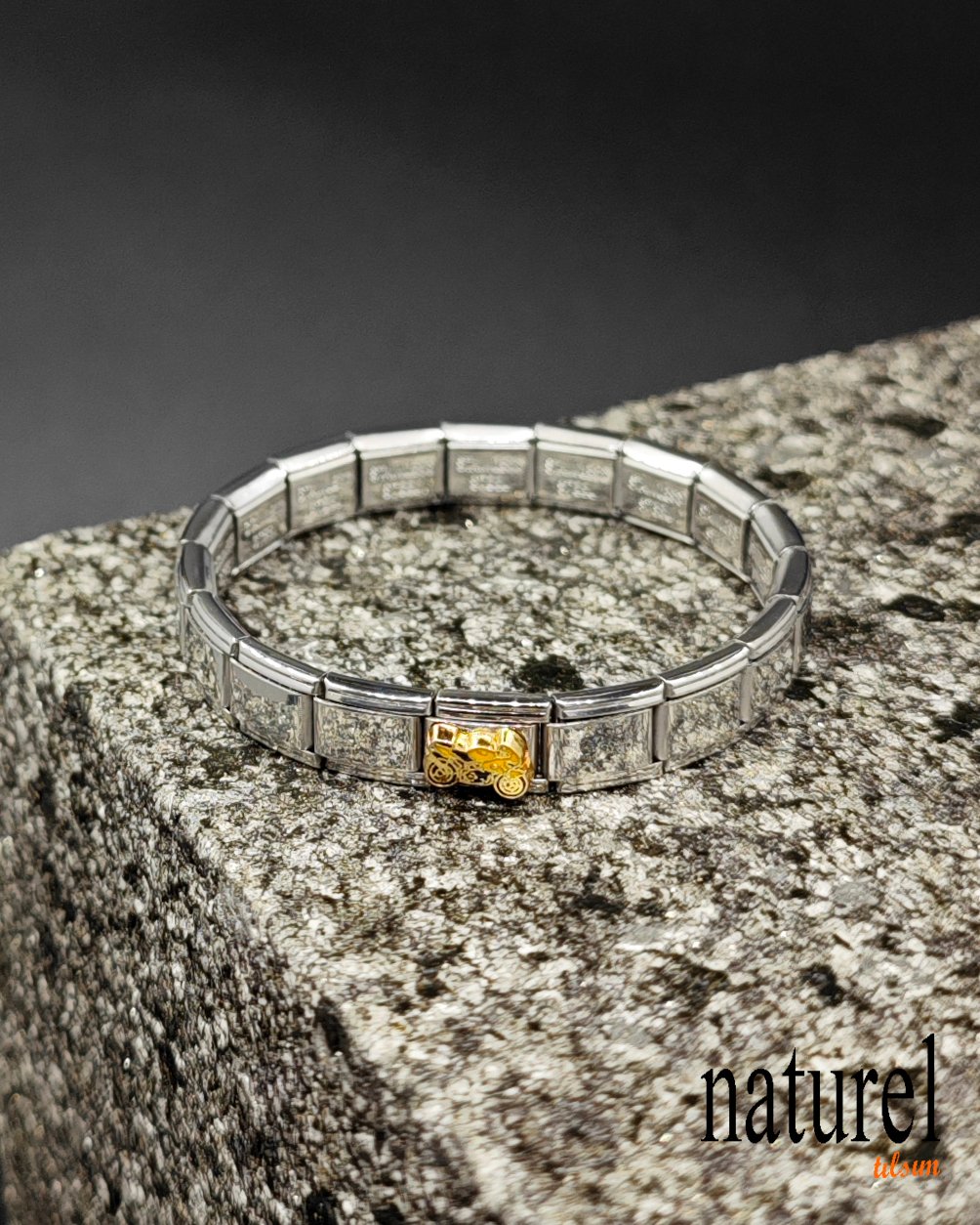 Unisex İtalyan Charm Bileklik Paslanmaz Çelik Bileklik
