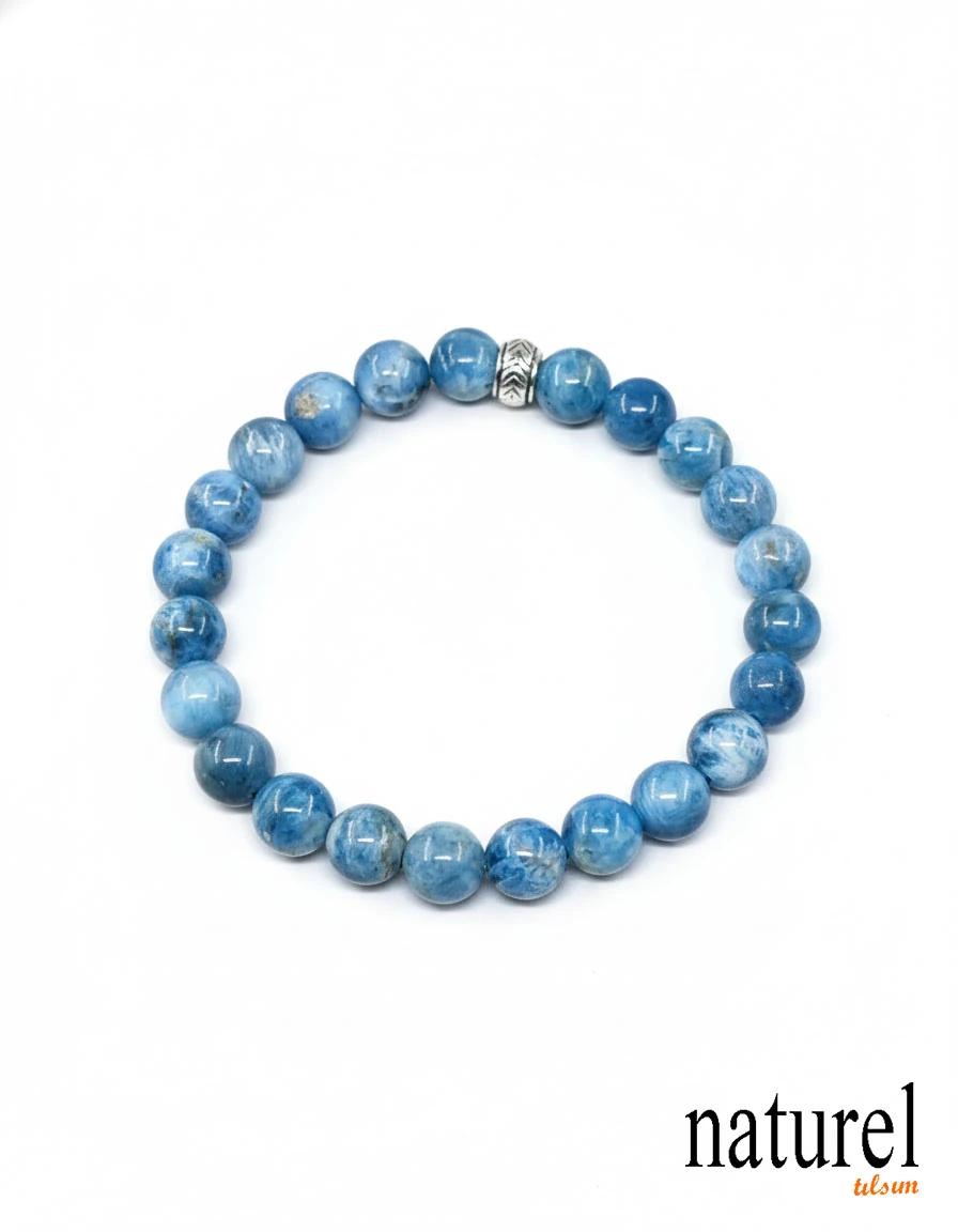 Apatit 8mm Doğal Taş Unisex Bileklik