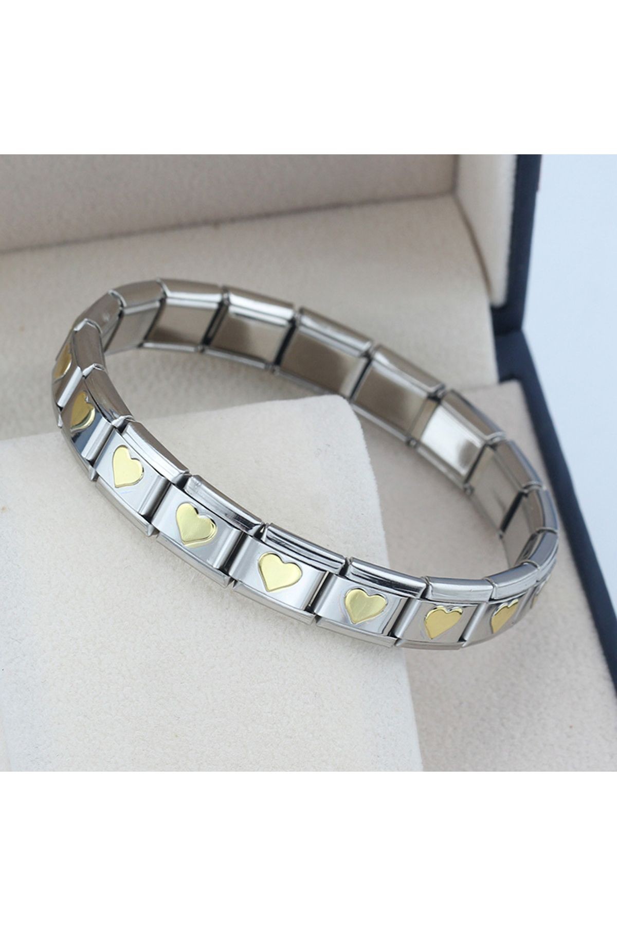 İtalyan Charm Çelik Kalp Unisex Bileklik