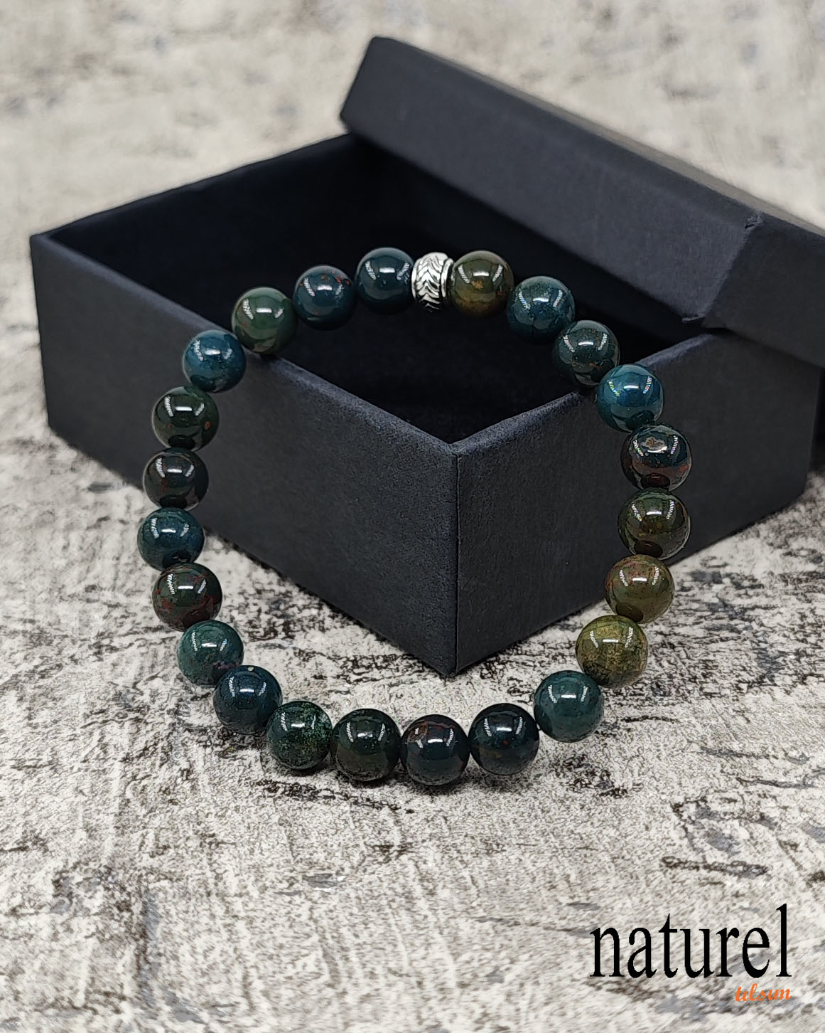 Kan Taşı 8mm Doğal Taş Unisex Bileklik