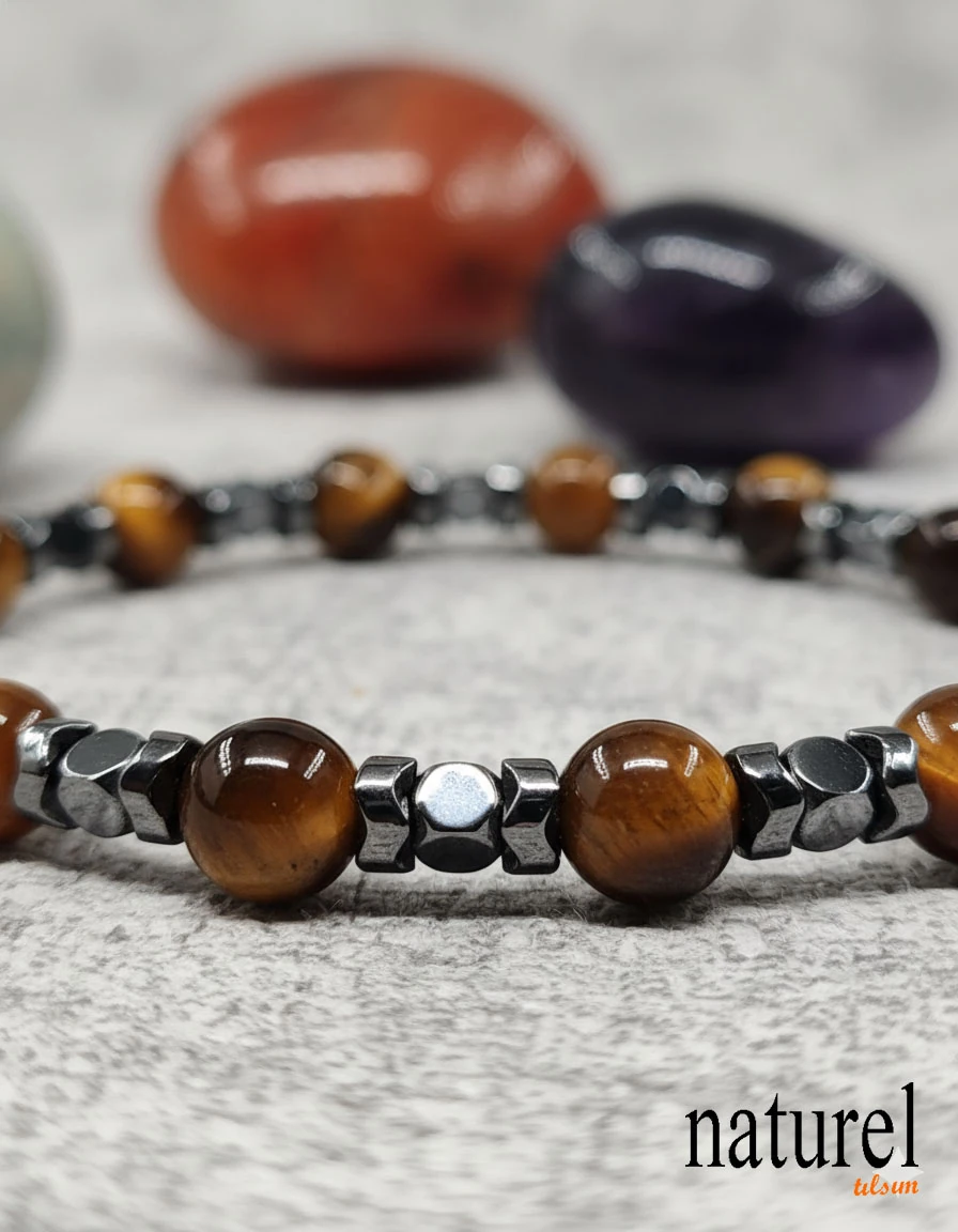  Kaplan Gözü 6mm Doğal Taş Bileklik