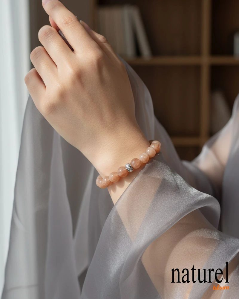 Güneş Taşı 8mm Doğal Taş Bileklik