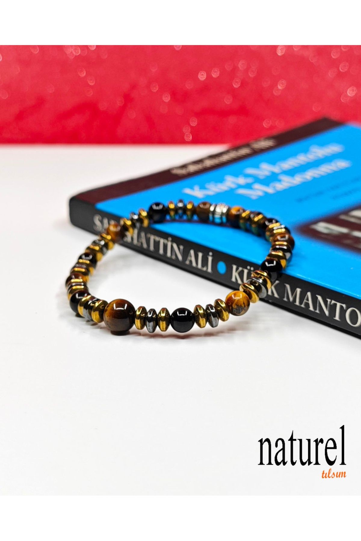 Kaplan Gözü - Oniks - Hematit 6mm Unisex Bileklik 
