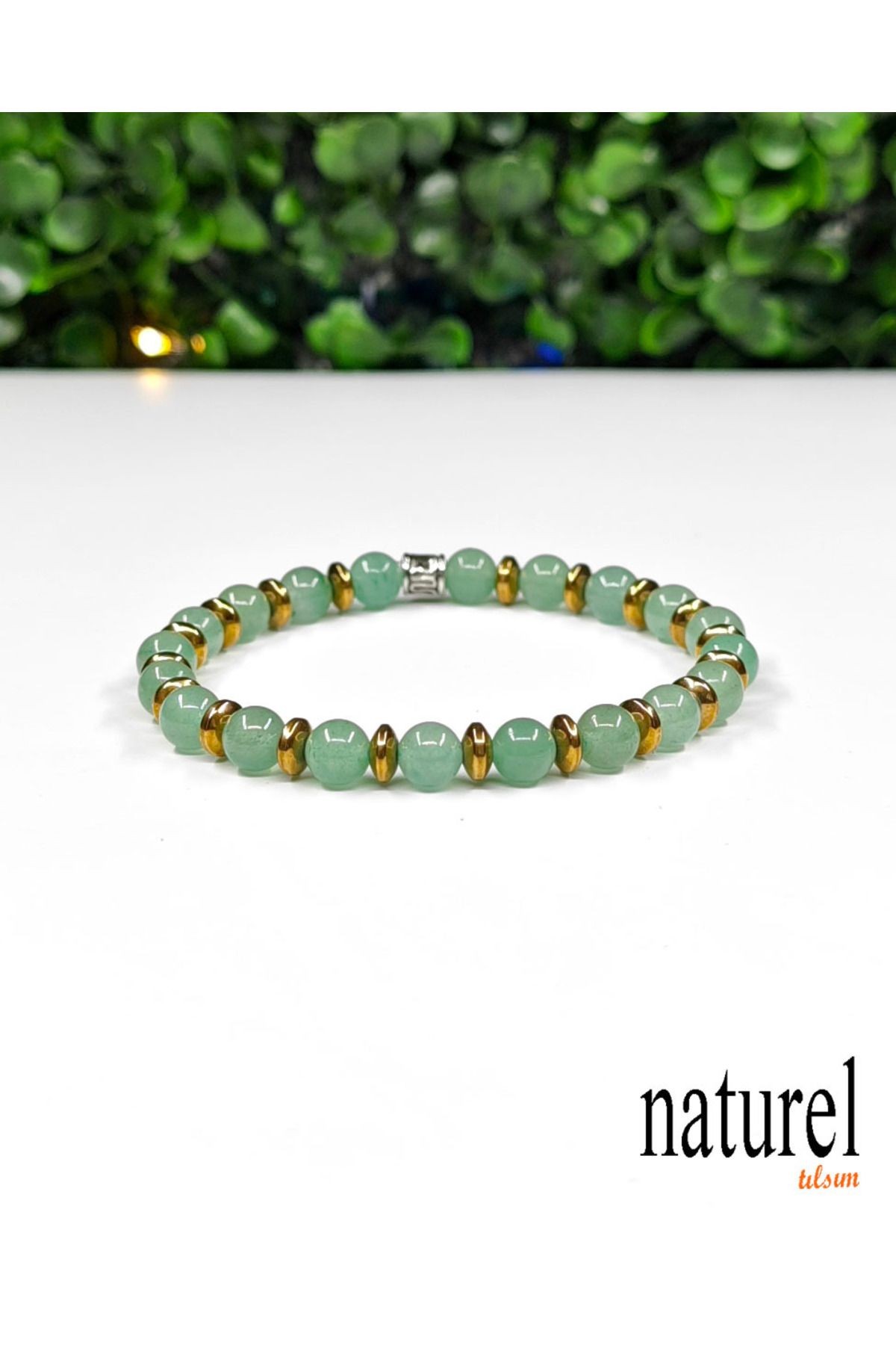Aventuri̇n Doğal Taş 6mm Unisex Bileklik