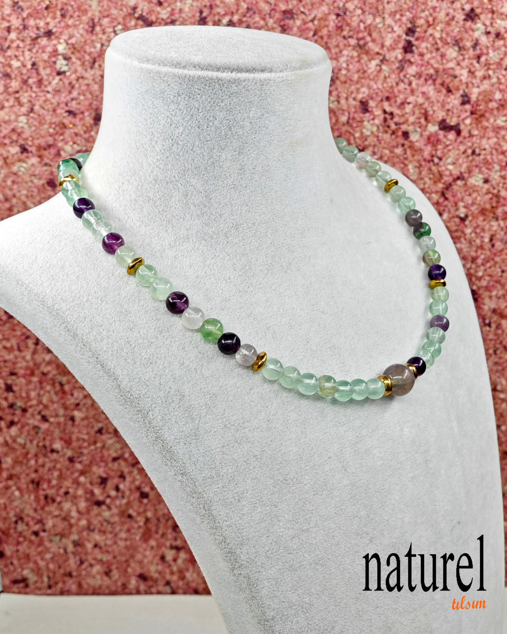 Florit Doğal Taş Choker Kolye