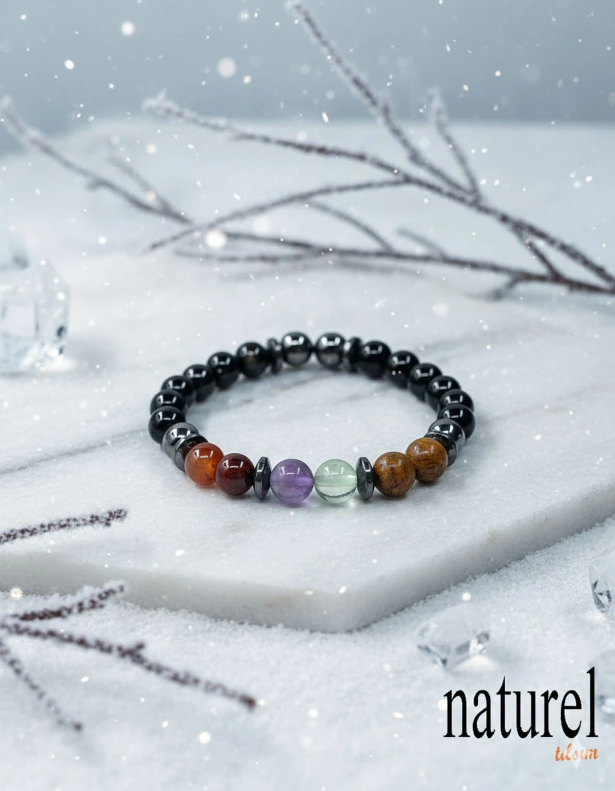 Oğlak Burcu Doğal Taş Bileklik | Akik-Florit-Jasper-Oniks 