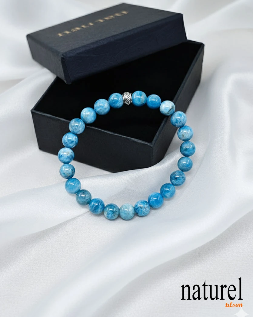 Apatit 8mm Doğal Taş Unisex Bileklik