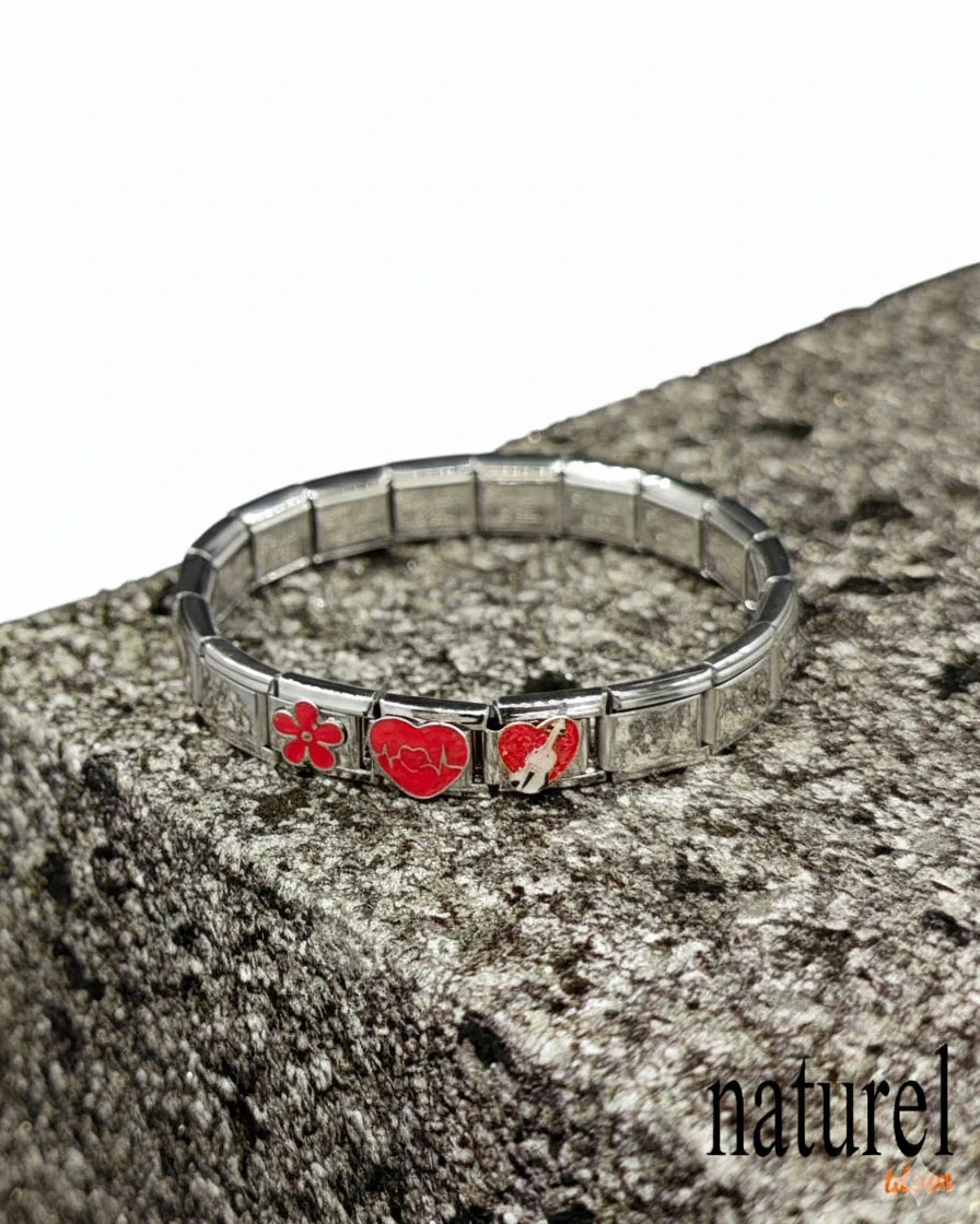 Unisex İtalyan Charm Bileklik Paslanmaz Çelik Bileklik