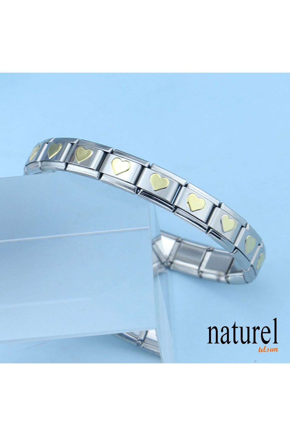 İtalyan Charm Çelik Kalp Unisex Bileklik