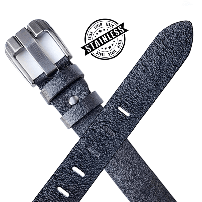 %100 Hakiki Deri Kemer Erkek Spor Krom Roll Toka 4,2 cm / RS1064 Siyah (Bison)