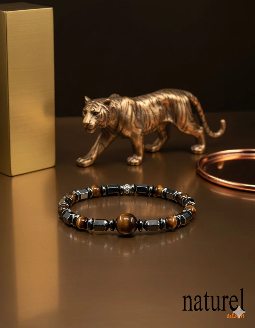 Kaplan Gözü 6mm Doğal Taş Bileklik