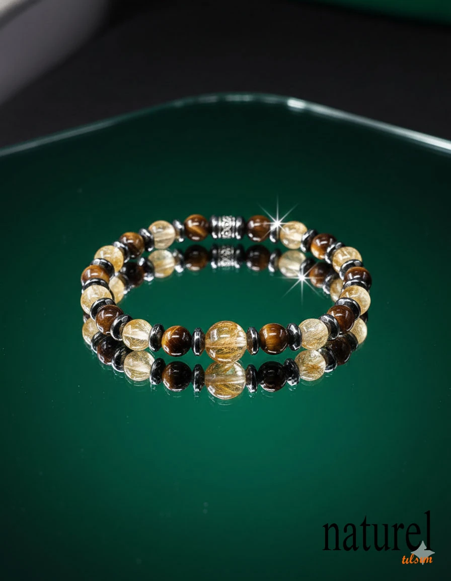 Sitrin Kaplan Gözü 6mm Doğal Taş Bileklik