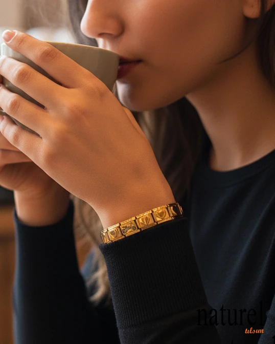 Unisex İtalyan Charm Gold Bileklik
